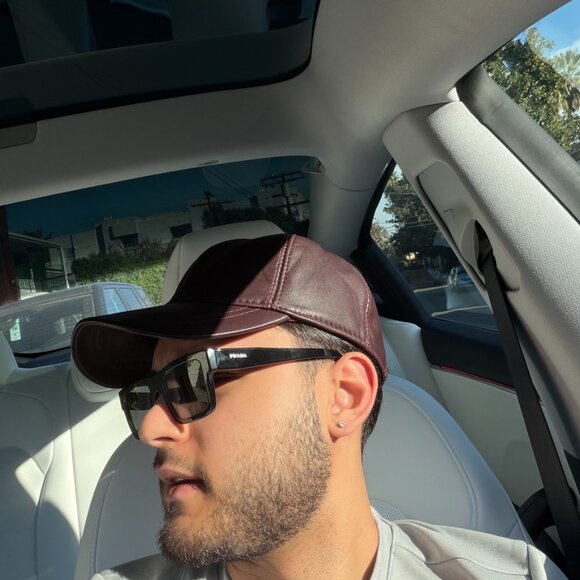 Burgundy Genuine Leather Cap Leather Baseball Cap Handmade Leather Cap Unisex - Picture 8 of 8